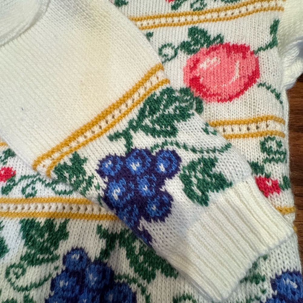 Girls Floral w Ruffle Sweater Back Zip! Sz 12 months! Upscale! - Picture 3 of 8
